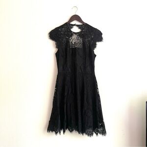 Little Black Lace Dress with Keyhole Back Detail - BB Dakota, Size 6